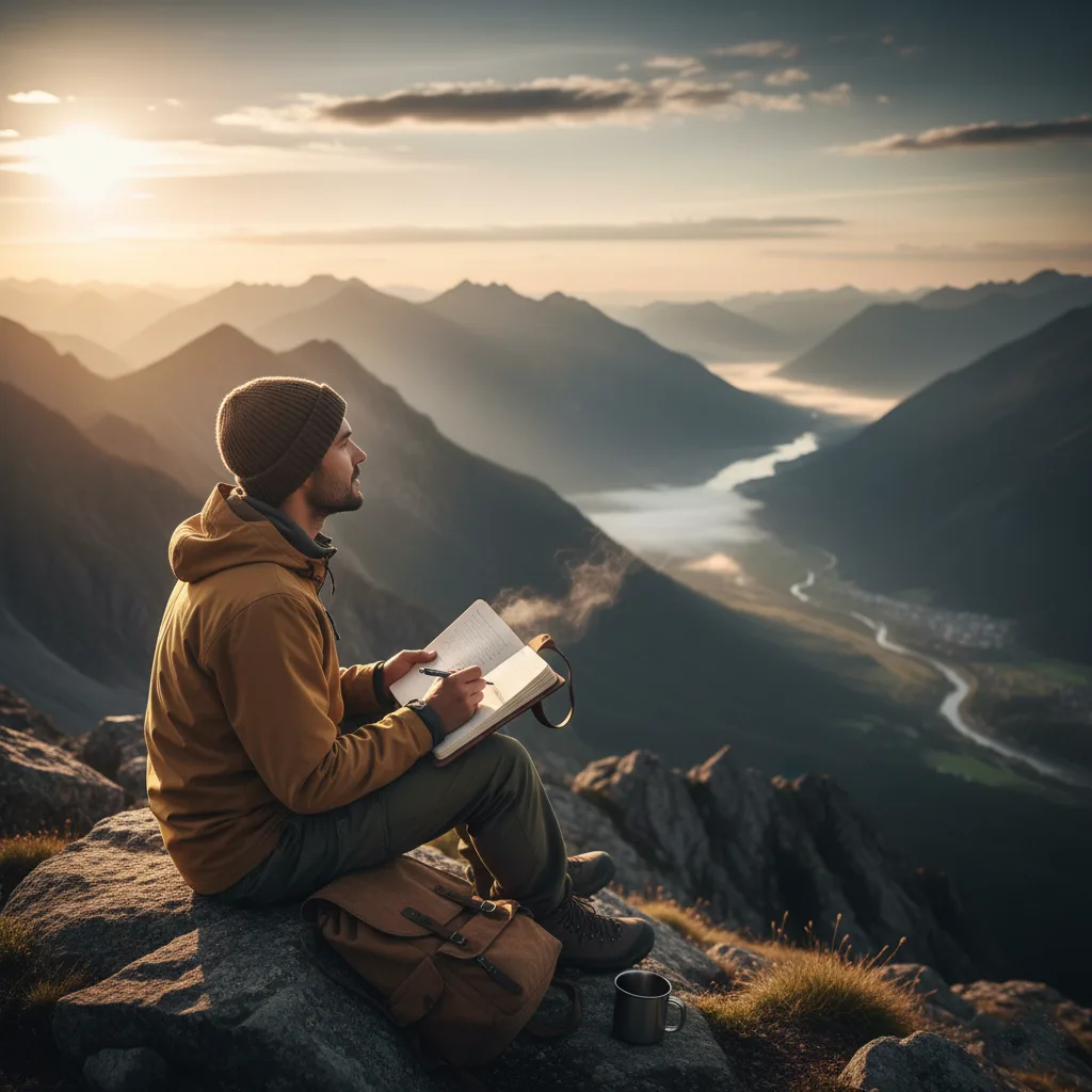 بناء هوية قوية كيف تعرف من أنت وماذا تريد 3 شخص يخطط لمستقبله ويكتب رؤيته ورسالته الشخصية.