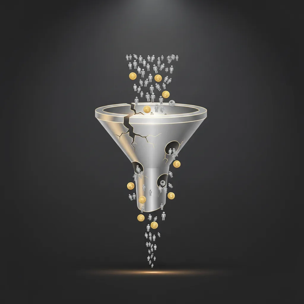 أخطاء شائعة تدمر مسارات المبيعات التصميم يوضح بشكل فعال تدفق المستخدمين عبر عملية البيع والمشاكل التي تواجهها.