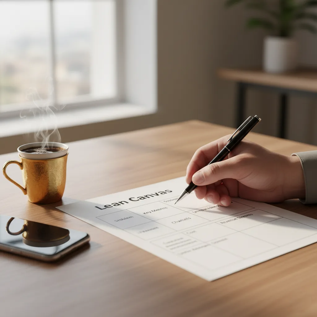 خطة عمل من صفحة واحدة (Lean Canvas)