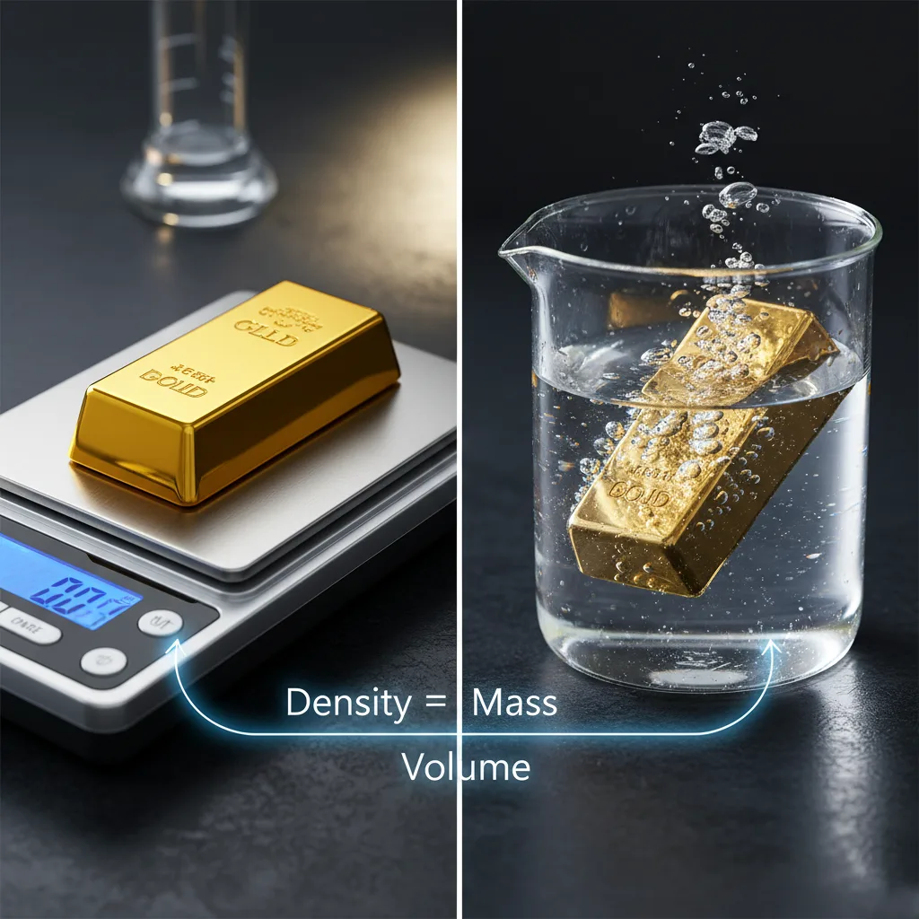 معرفته عن كثافة الذهب وكيفية استخدامها للتحقق من الأصالة