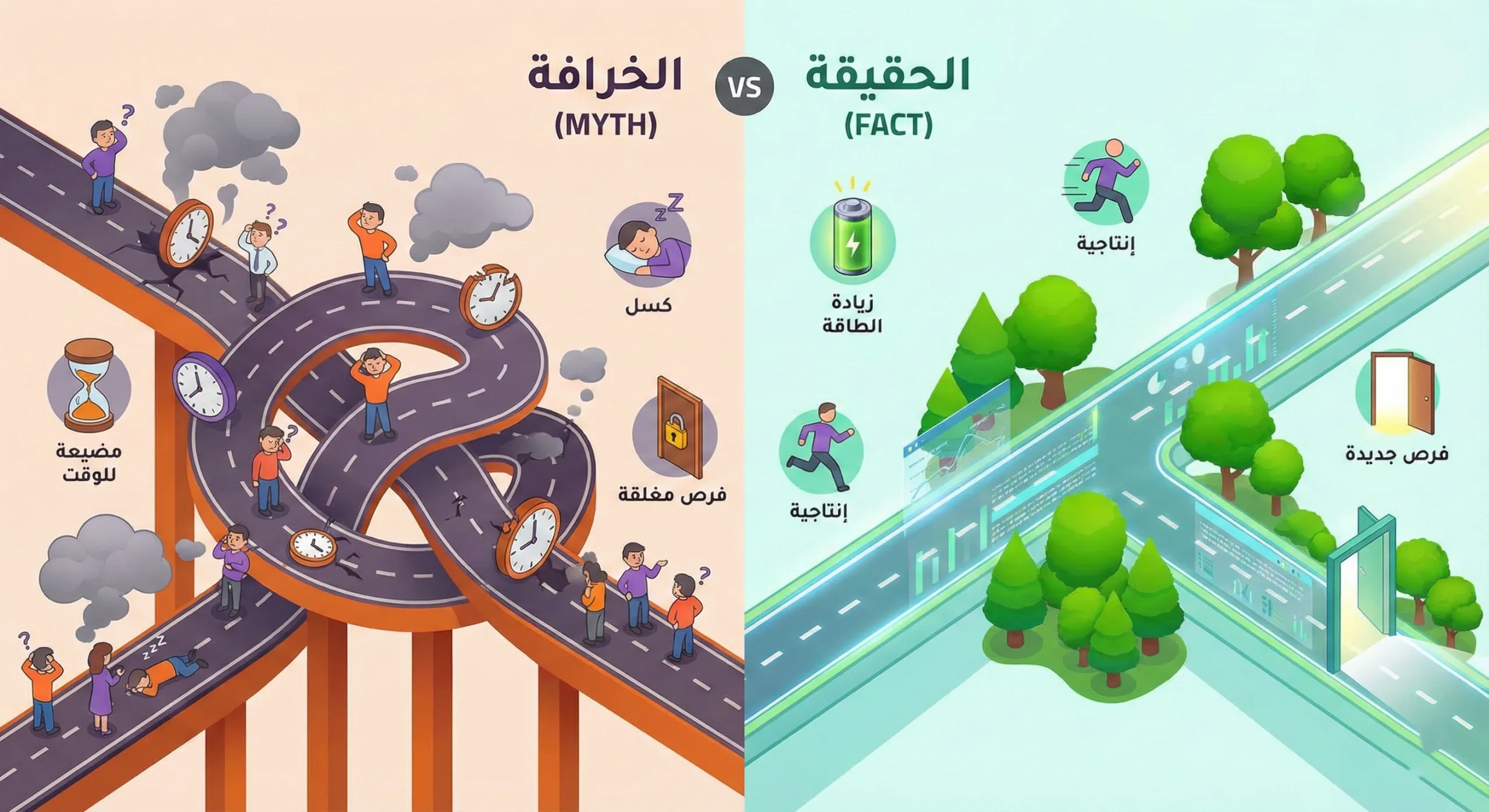 مقارنة بين الخرافة والحقيقة scaled